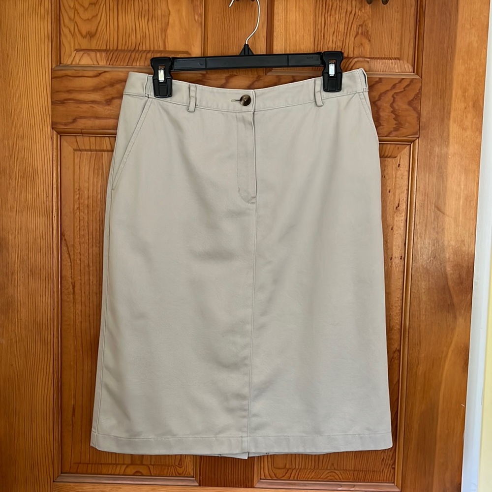L.L. Bean Classic Fit Khaki Skirt